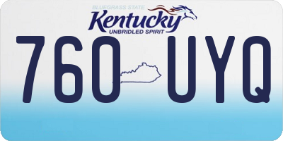 KY license plate 760UYQ