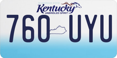 KY license plate 760UYU