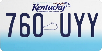 KY license plate 760UYY