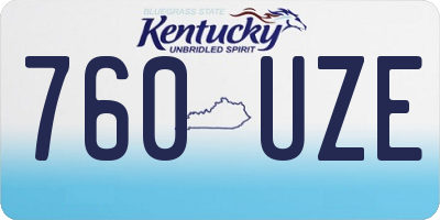KY license plate 760UZE