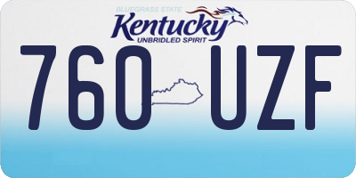 KY license plate 760UZF