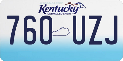 KY license plate 760UZJ