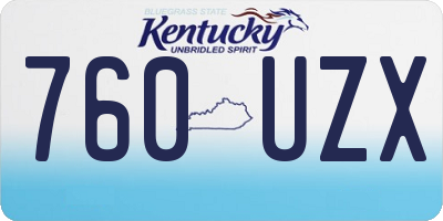 KY license plate 760UZX