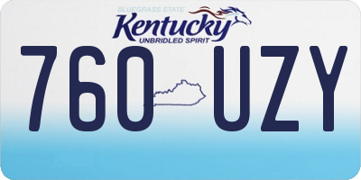 KY license plate 760UZY