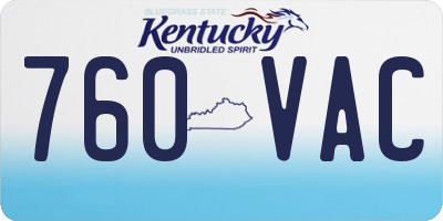 KY license plate 760VAC