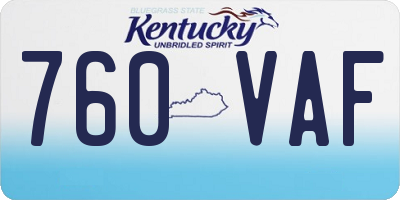 KY license plate 760VAF