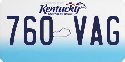 KY license plate 760VAG
