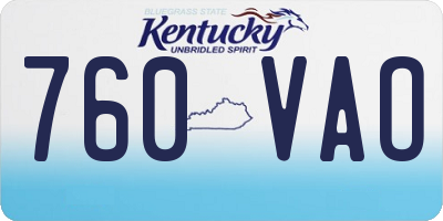 KY license plate 760VAO