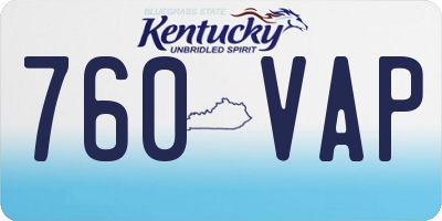 KY license plate 760VAP