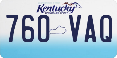 KY license plate 760VAQ