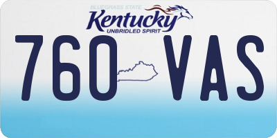 KY license plate 760VAS