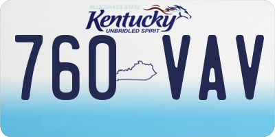 KY license plate 760VAV