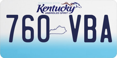 KY license plate 760VBA