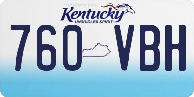KY license plate 760VBH