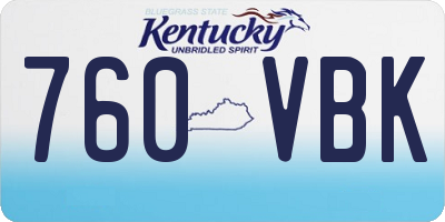 KY license plate 760VBK