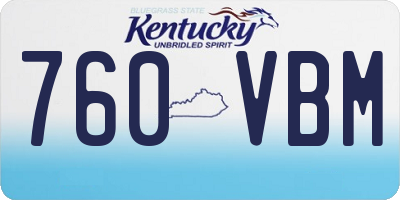 KY license plate 760VBM
