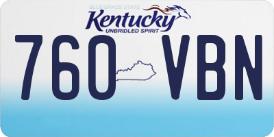 KY license plate 760VBN
