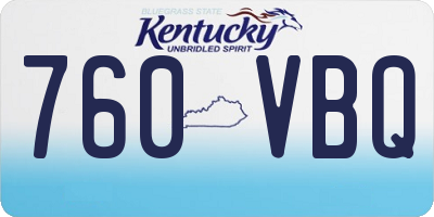 KY license plate 760VBQ