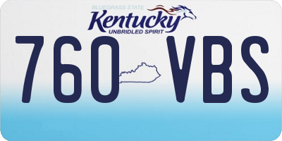 KY license plate 760VBS