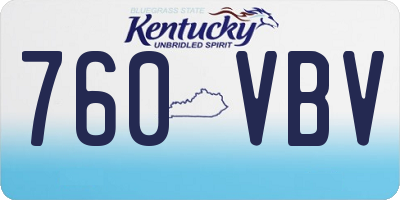 KY license plate 760VBV