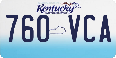 KY license plate 760VCA