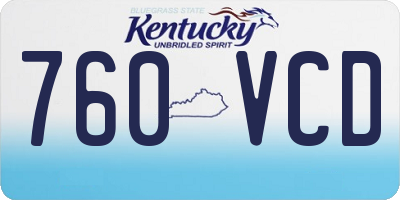 KY license plate 760VCD