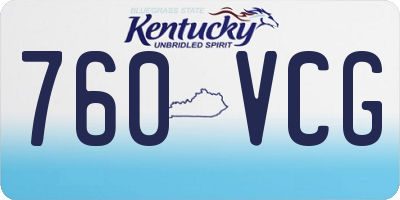 KY license plate 760VCG