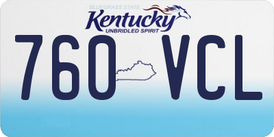 KY license plate 760VCL