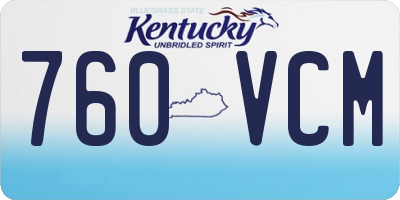 KY license plate 760VCM
