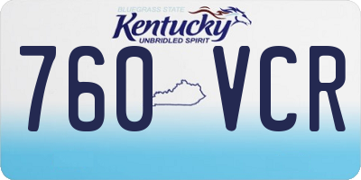 KY license plate 760VCR