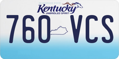 KY license plate 760VCS