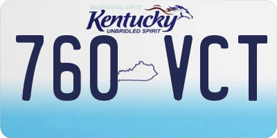 KY license plate 760VCT