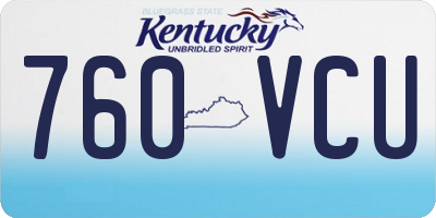 KY license plate 760VCU