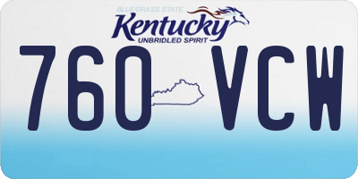 KY license plate 760VCW