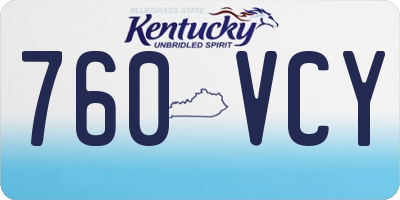 KY license plate 760VCY