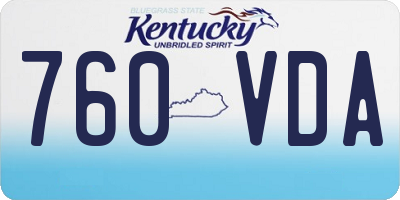 KY license plate 760VDA
