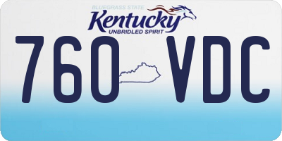 KY license plate 760VDC