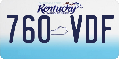 KY license plate 760VDF