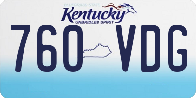 KY license plate 760VDG