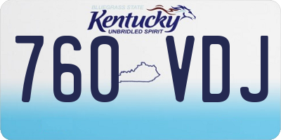 KY license plate 760VDJ