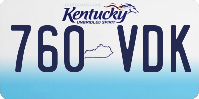 KY license plate 760VDK