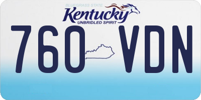 KY license plate 760VDN