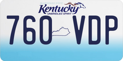 KY license plate 760VDP