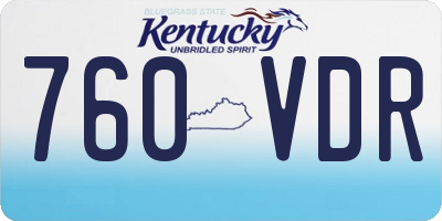 KY license plate 760VDR