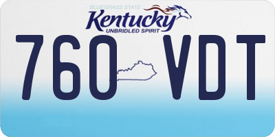 KY license plate 760VDT