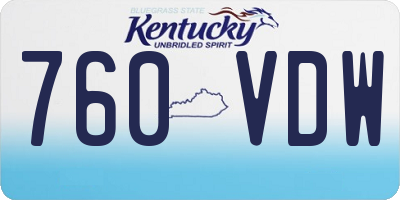 KY license plate 760VDW