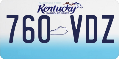 KY license plate 760VDZ