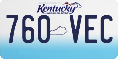 KY license plate 760VEC