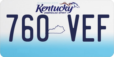KY license plate 760VEF