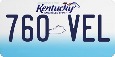 KY license plate 760VEL